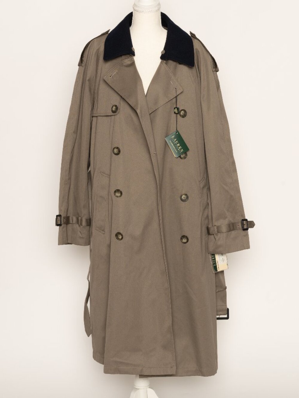 NWT Ralph Lauren Khaki Double Breasted Trench Coat Men's 44 XL